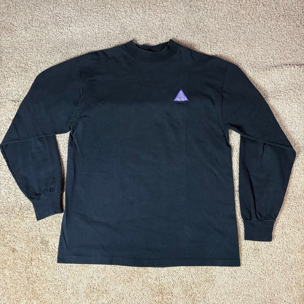 Vintage 90s Avid Long Sleeve Shirt Black Men’s‎ Sz L Preowned